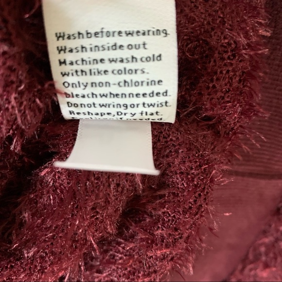 Nine West Plum Maddie plush Fringed Sweater NWT - Picture 10 of 11